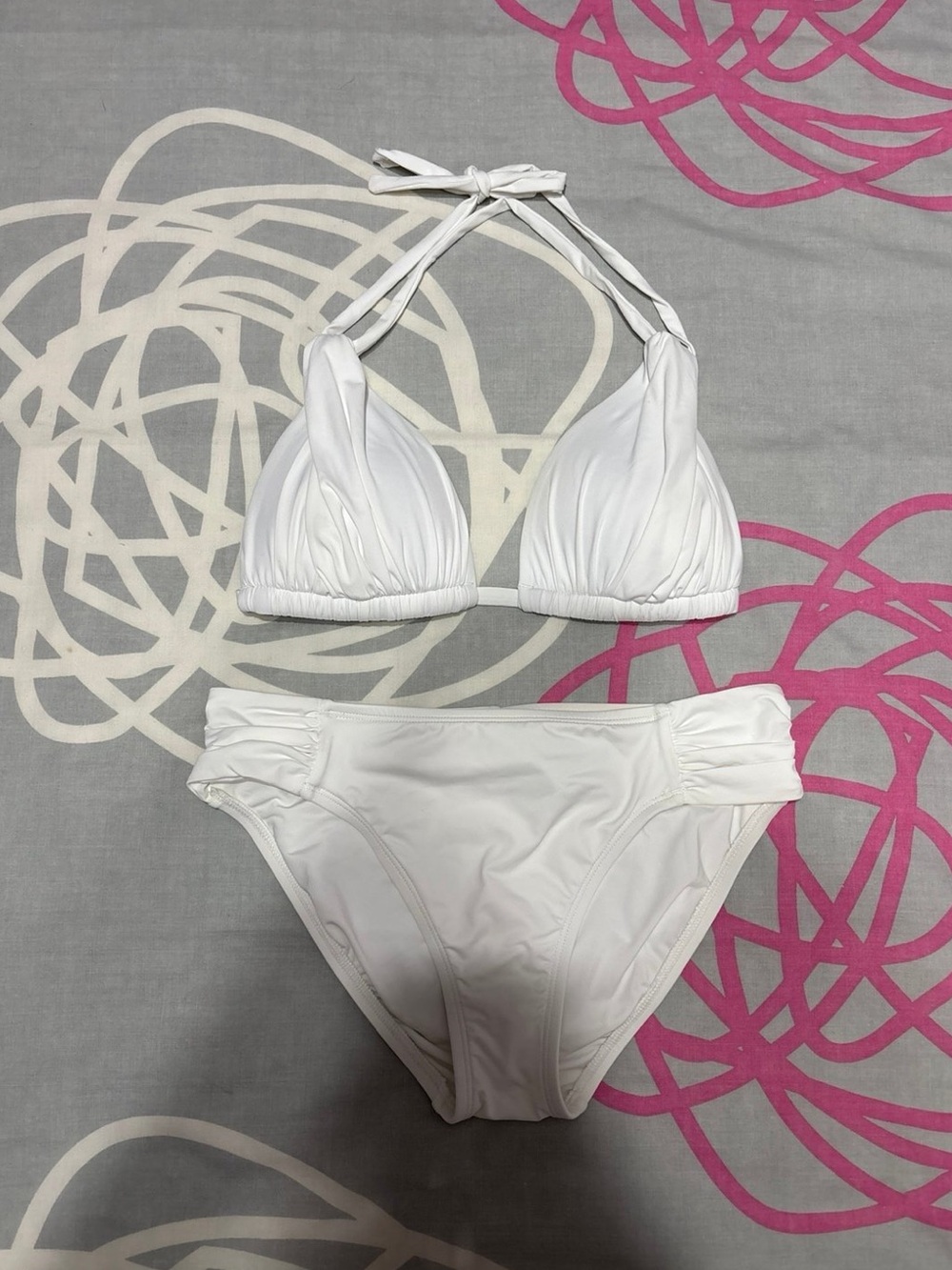 La Blanca White Ruched Bikini Set